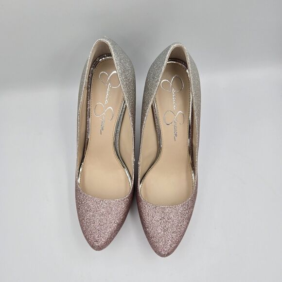 Jessica Simpson Parisah 5" Platform Pump Silver Glitter Ombre Women's Size 8.5 M - Picture 9 of 9